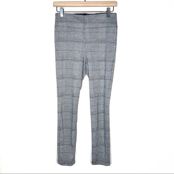 Max Studio gray and black plaid casual leggings pants size small S B123 - Picture 1 of 7